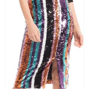 Gracia Multi color sequin pencil skirt
